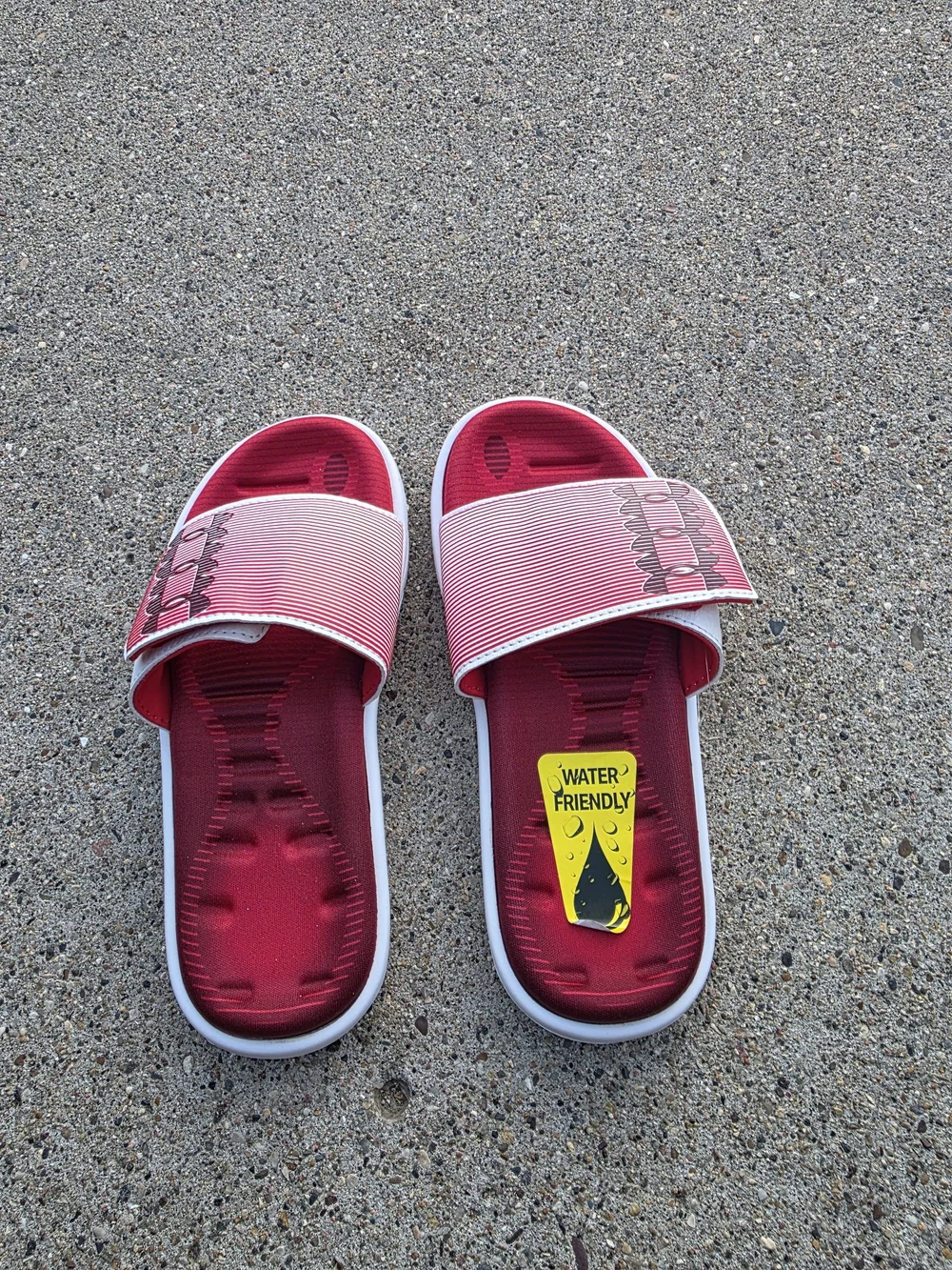 Under Armour Kids' Red Slide Sandals Comfortable Slip-On Youth Boys 4Y